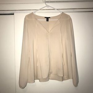 ❌SOLD❌ Forever21 White/Cream Tie Neck Blouse/Shirt